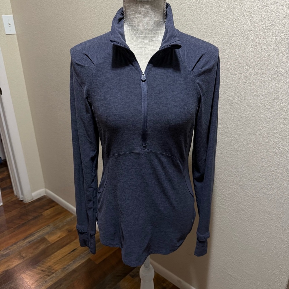 Apana Yoga Blue Quarter Zip Athletic Pullover Sweatshirt - Size Small